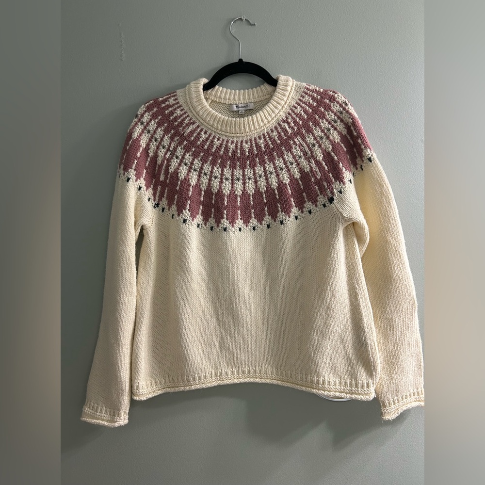 Madewell Fair Isle Keaton Pullover Sweater alpaca wool blend - Picture 10 of 11